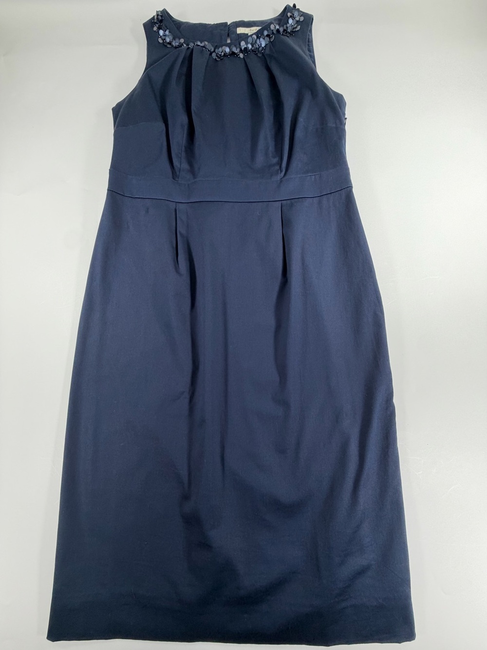 Boden Embellished Sheath Dress Navy Wedding Guest Cocktail Size 8